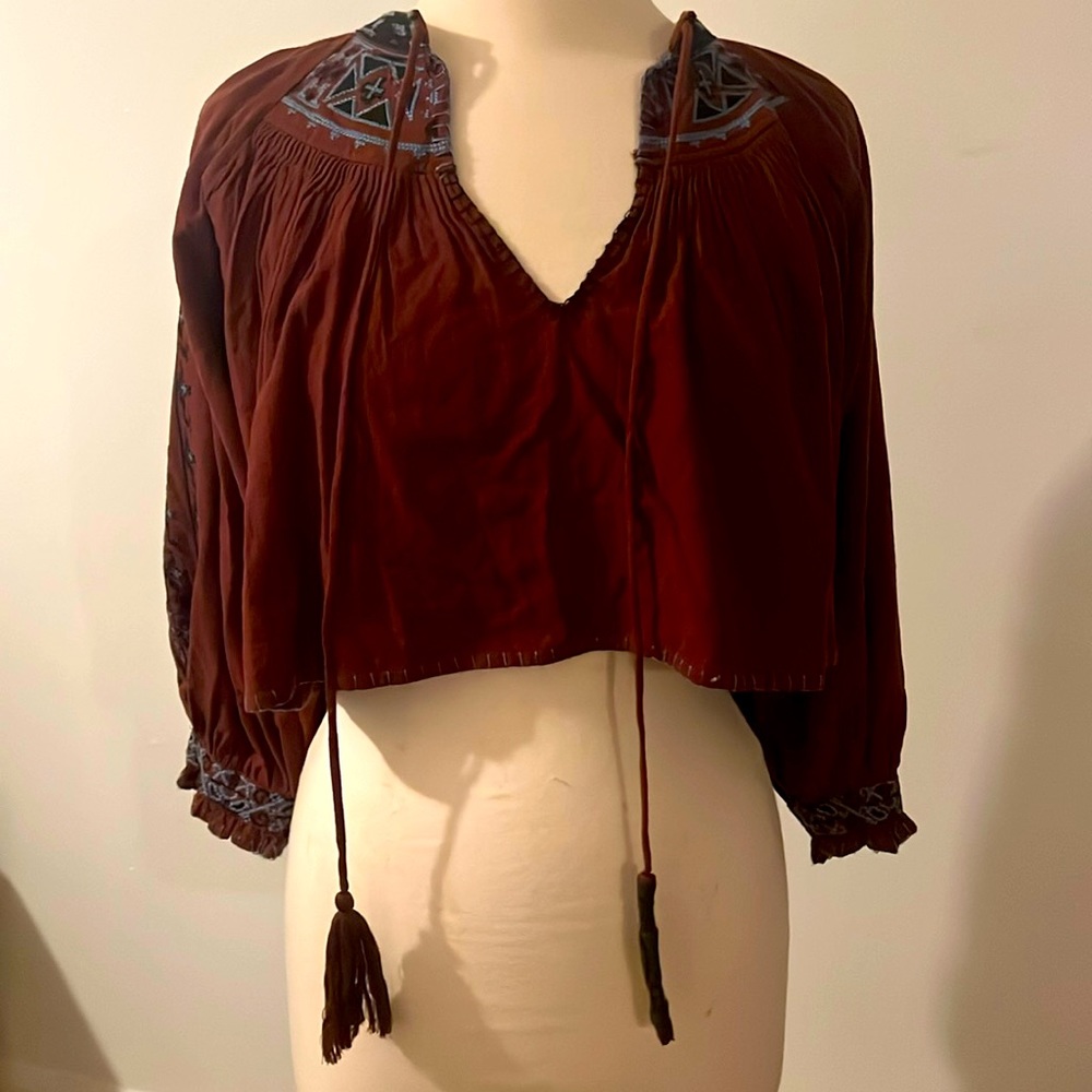 Free People 2 piece set.  Cropped pheasant top with matching skort.